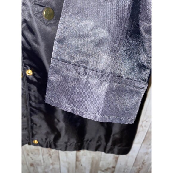 Women's Urban Republic Collection Black Trench Jacket Coat Raincoat Size Medium - Picture 8 of 16